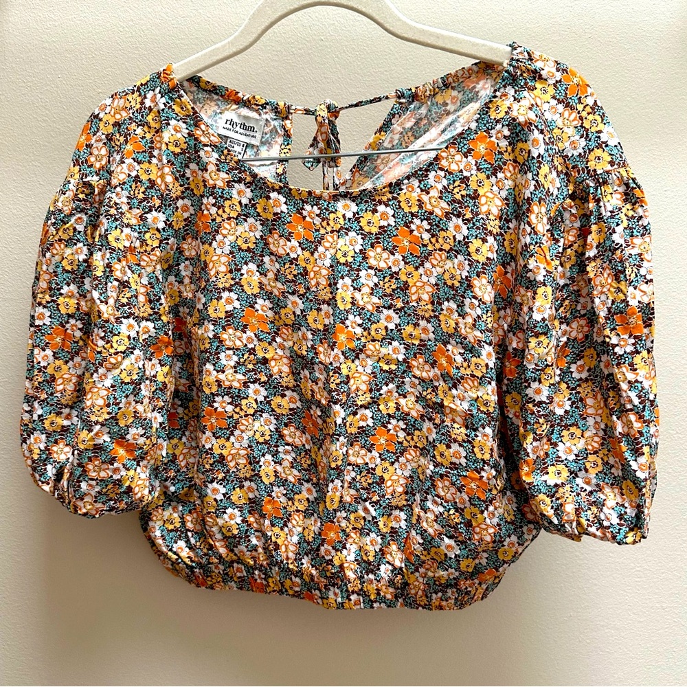 Rhythm. Floral Crop Top with Elastic Bottom